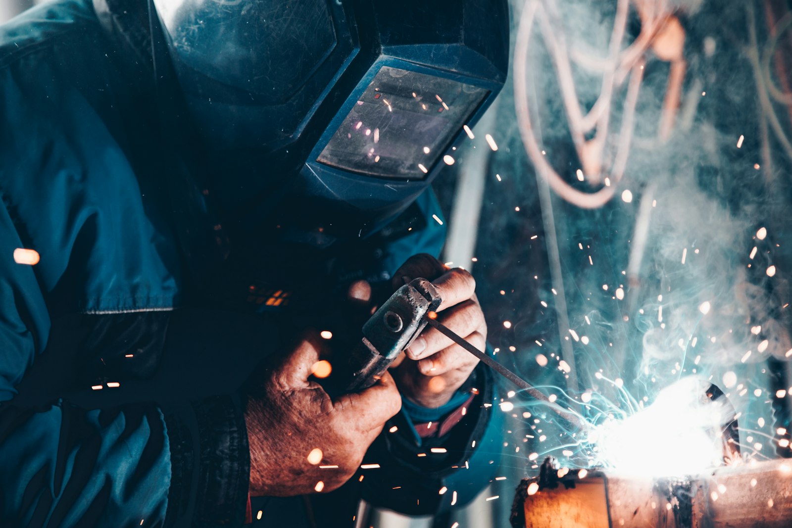 Engineers working on industrial equipment
